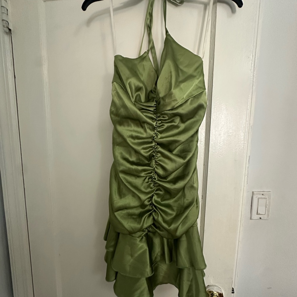 Jessica McClintock Sage Halter Dress